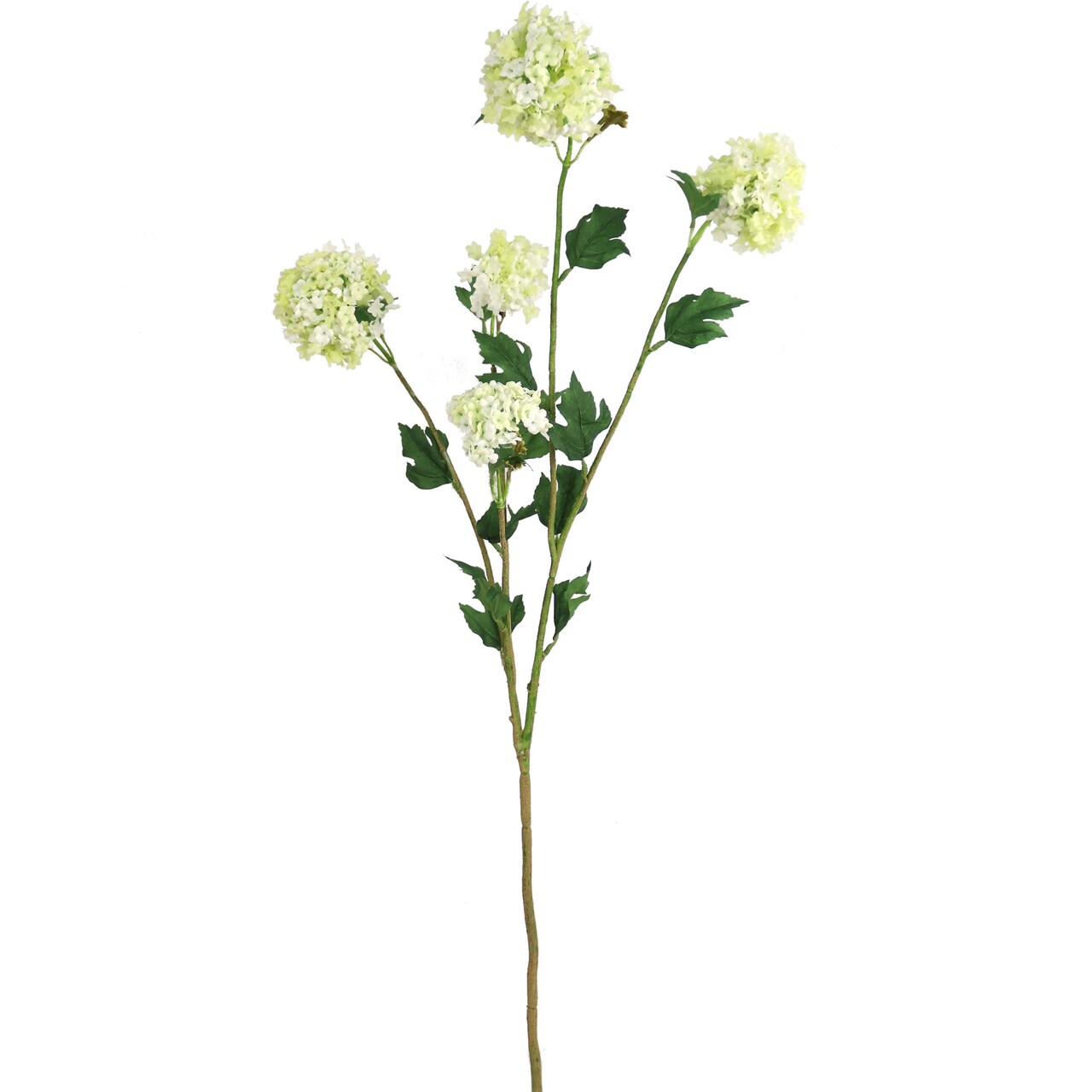 Cream Green Snowball Branch Spray, 38-Inch, 5 Lifelike Silk Sprays & Foliage, Greenery Sprays by Floral Home®